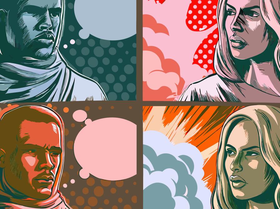 Billede fra Colourbox af tegneserie